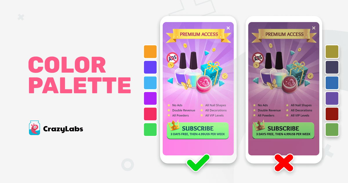 Mobile game color palette